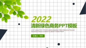 Ppt-Vorlage für den Arbeitsbericht zum Jahresende im frischen grünen Geschäftsstil