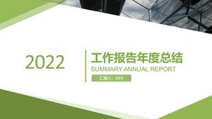 Grünes Geschäftsformular zum Jahresende Arbeitszusammenfassungsbericht ppt-Vorlage