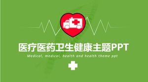 Modello ppt tema salute e medicina medica verde di protezione ambientale