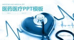 Stetoskop arka plan tıp ve tıp endüstrisi PPT şablonu