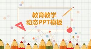 Cute pencil cartoon primary school education courseware PPT template