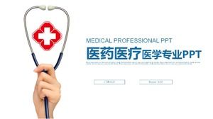 Hospital doctor PPT template with stethoscope in hand