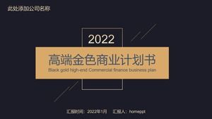 Șablon PPT de plan de afaceri din aur negru de vârf