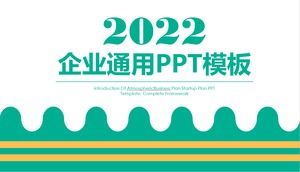 Allgemeine PPT-Vorlage für den einfachen Unternehmens-Businessplanbericht in grüner Atmosphäre