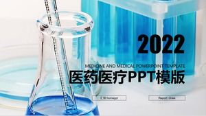 Синяя современная технология медицины медицинская химия эксперимент шаблон PPT