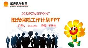 Templat PPT Rencana Keuangan Perusahaan Asuransi Sinar Matahari Grup
