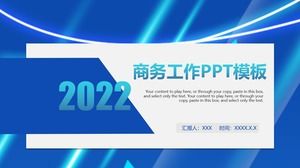 Templat ppt ringkasan kerja industri teknologi bisnis biru 2020