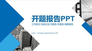 Kreatywny graficzny niebieski szablon raportu otwarcia dyplomu PPT