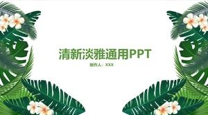 Zielony świeży i elegancki szablon ogólny PPT