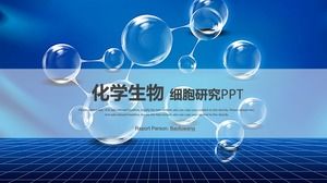 Templat PPT penelitian sel rantai biologi kimia biru