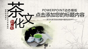 Dynamic ink Chinese style tea culture PPT template
