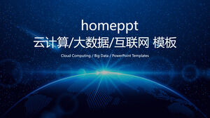 Blaue dynamische Cloud-Computing-Big-Data-Internet-PPT-Vorlage