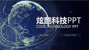 IOS Blue Earth Business einfache coole Technologie PPT-Vorlage