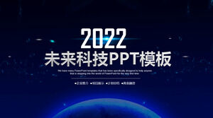 PPT-Vorlage für den zukünftigen Arbeitsbericht der blauen Sternenhimmel-Business-Intelligence-Technologie