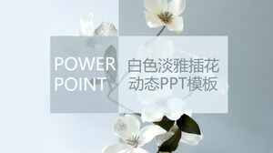 Plantilla PPT dinámica de arreglo floral elegante blanco