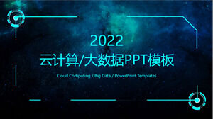 Komputasi awan Internet dinamis, data besar, templat PPT teknologi cerdas