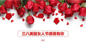kwiat róży 38 dzień kobiet bezpłatny szablon ppt