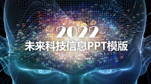Plantilla PPT dinámica de negocios de tecnología futura azul