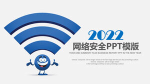 Blaue PPT-Vorlage für Wissenstraining zur Internetsicherheitserziehung