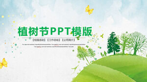 Templat PPT Perlindungan Lingkungan Ekologis Green Arbor Day