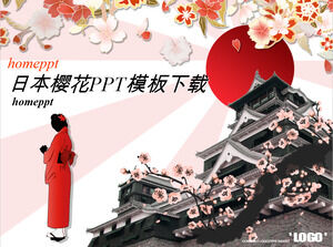 Download de modelo de ppt de flor de cerejeira japonesa