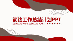 Basit çalışma özeti planı PPT şablonu