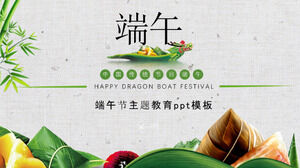 Modèle ppt d'éducation sur le thème du festival des bateaux-dragons