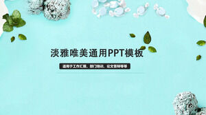 Elegant and beautiful light green general PPT template