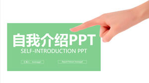 Șablon PPT de CV personal, auto-introducere concisă, gri verde
