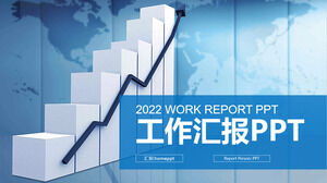 Blue creative data chart work report PPT template