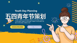 May Fourth Youth Day event planning ppt template