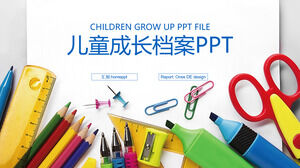 Blaue und weiße Cartoon-Bildungswachstumsdatei PPT-Vorlage