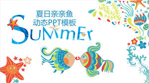 Template PPT induk ikan musim panas kartun yang dinamis