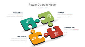 Grafica PPT di relazione puzzle a quattro elementi