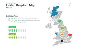 İngiltere Birleşik Krallık haritası PPT malzemesi