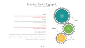 Three gear linkage PPT graphic material