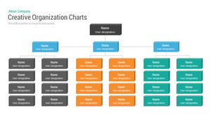 Three-dimensional square PPT organizational chart material