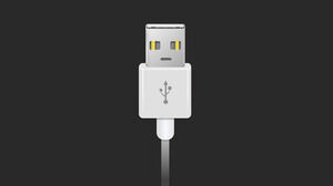 Menggambar tutorial PPT kabel data USB realistis