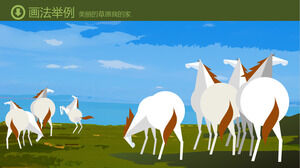 Tutorial PPT de animais desenhados à mão (cavalo)