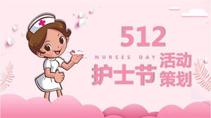 ピンクの看護師の日イベント計画計画PPTテンプレート