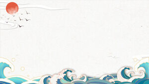 Blaue Wellen und Wellen PPT-Hintergrundbild