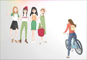 Five groups of vectorized youth characters PPT illustrations material