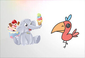 12 materiale de ilustrații PPT cu animale drăguțe din desene animate