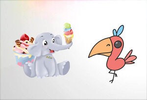 12 cartoon cute cartoon animals PPT illustrations material