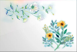 Набор свежих и красивых акварельных цветов, материал РРТ