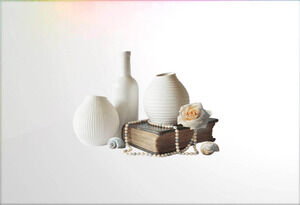5 Porcelain flowerpot PPT illustrations material with transparent background