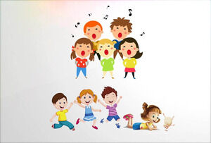 8 cartoon children PPT material download