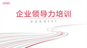 Téléchargement du modèle PPT de formation en leadership d'entreprise de fond de courbe minimaliste rouge