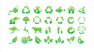 Ícone de ppt do tema do ambiente de proteção de viagem verde de proteção ambiental ecológica (120+)