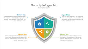 Color shield security point of view list PPT graphics